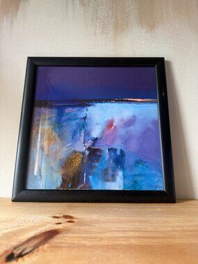 Peter Wileman "Blue Horizon" Framed Abstract Art Print | 13.5" x 13.5" Decor